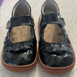 Livie & Luca Black Dress Shoes with Ruffle Detail